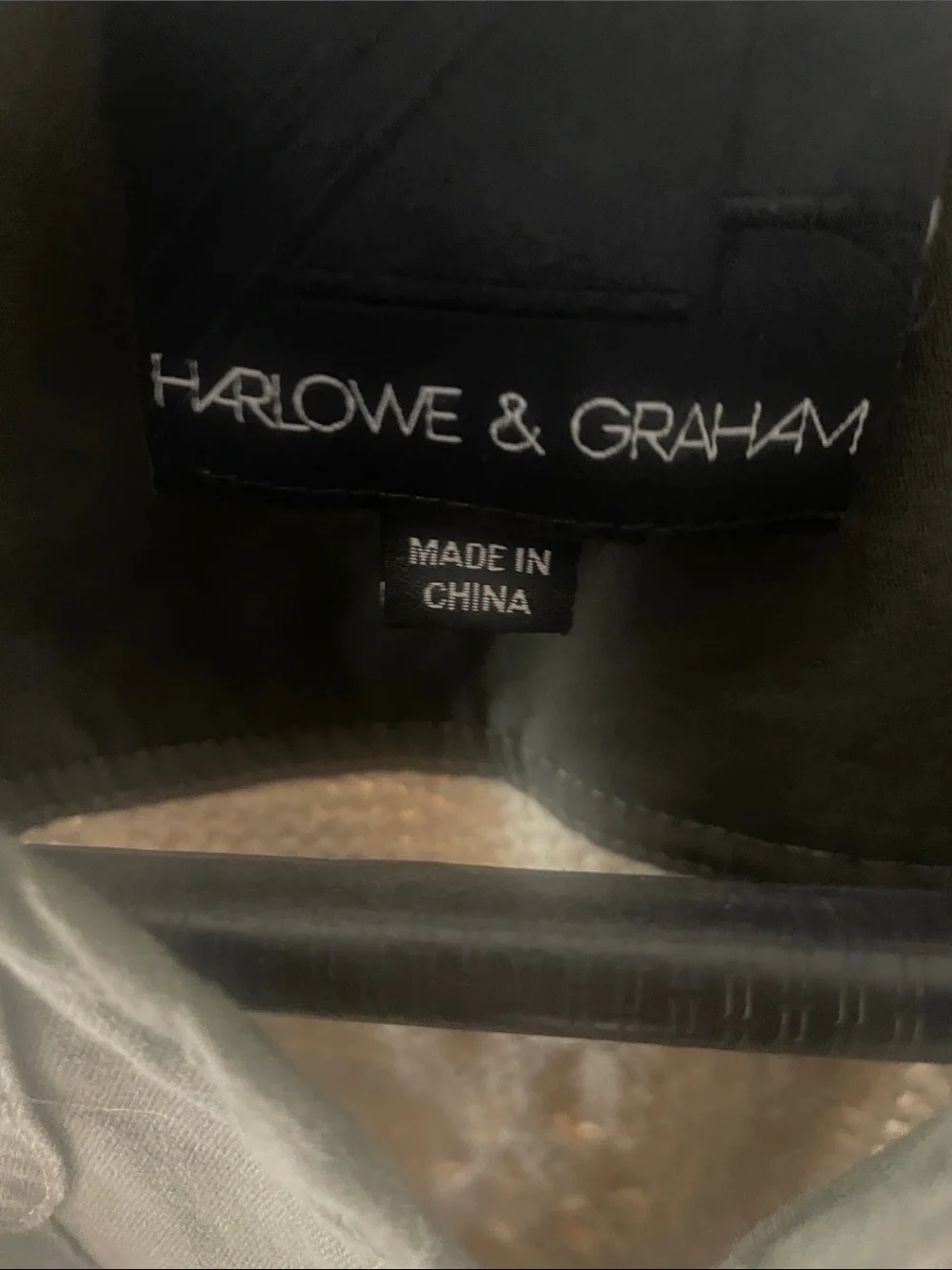 Harlowe & Graham Olive Green and Cream Utility Zip Vest